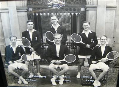 cc01166 1953 tennis.jpg; cc01166; 1953 Tennis team; Photograph